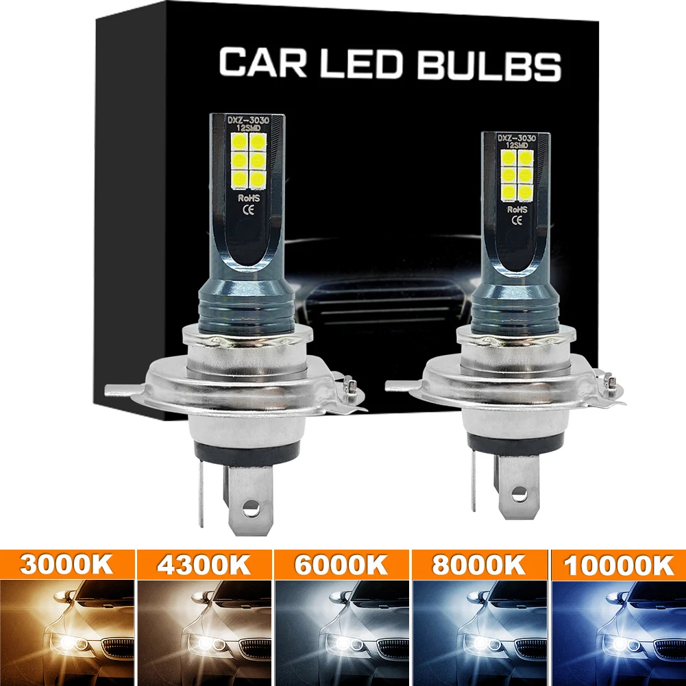 

2Pcs H4 H7 LED Car Fog Light H11 H8 H9 H16JP H1 H3 Car Headlight Bulbs 9005 9006 Auto Driving Headlamp Lamps 6500K 12V 24V