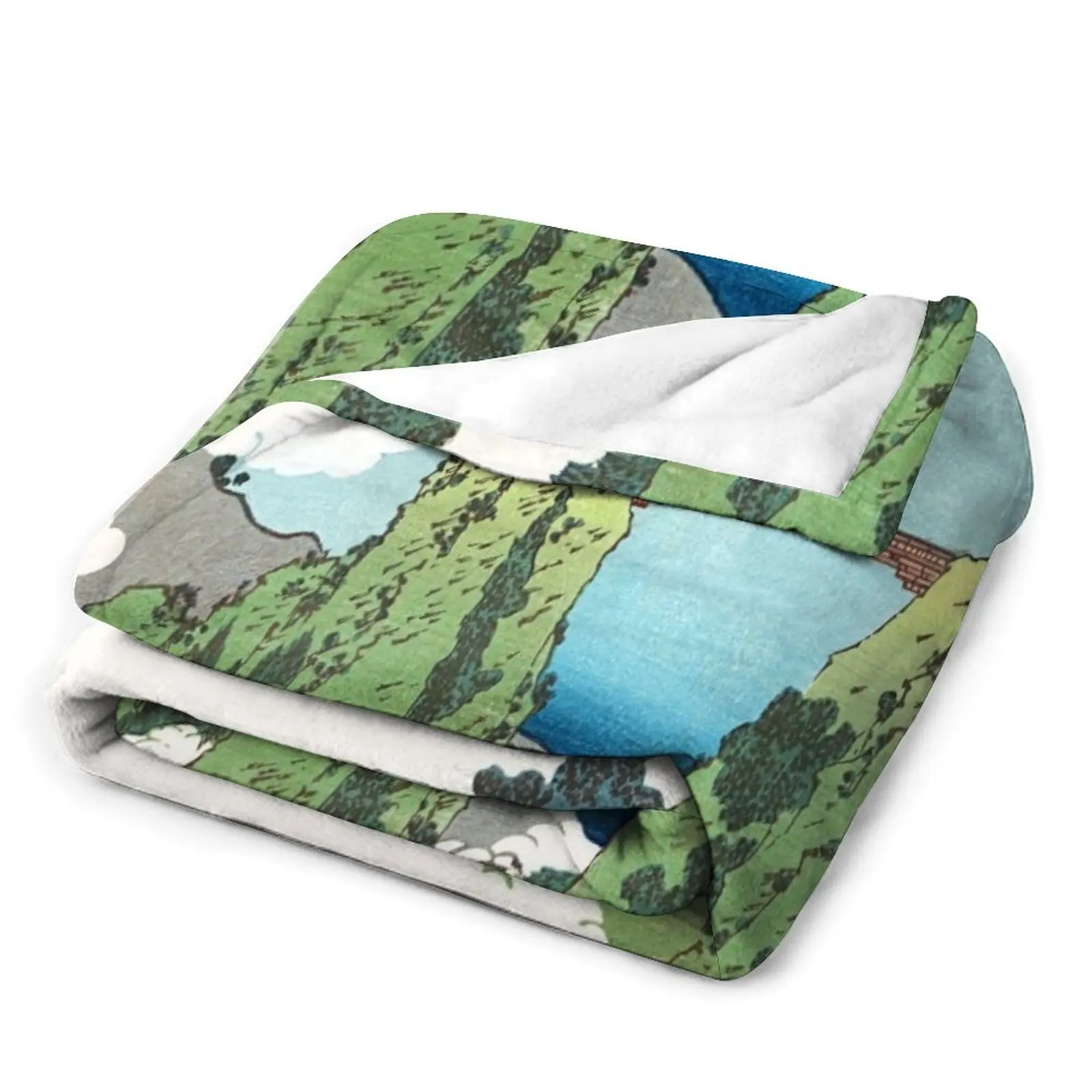 Подвесной облачный мост на горе Gyodo возле Ashikaga от Katsushika Hokusai покрывало для кровати