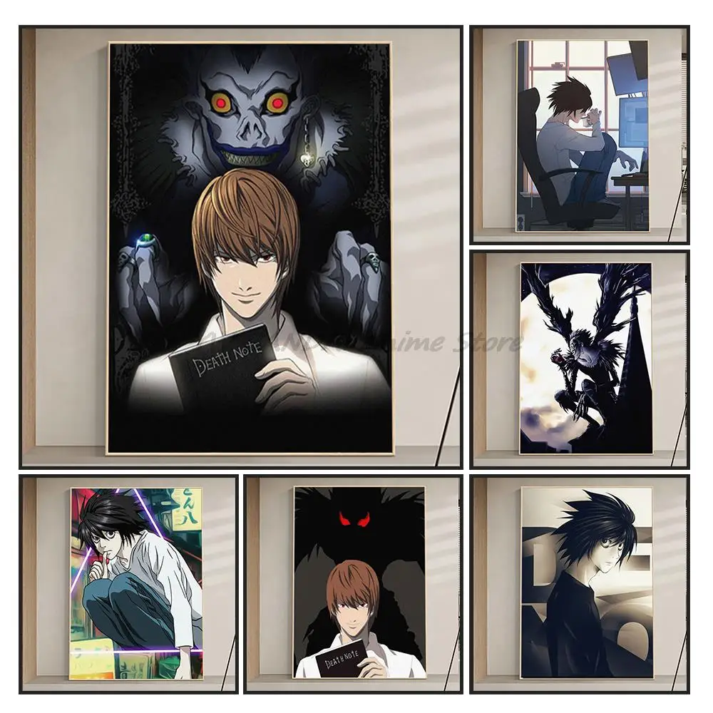

Death Note anime figure Wall poster Pictures Prints Cool aesthetic Canvas paintings Living Room Decoration Cuadros Para Salon