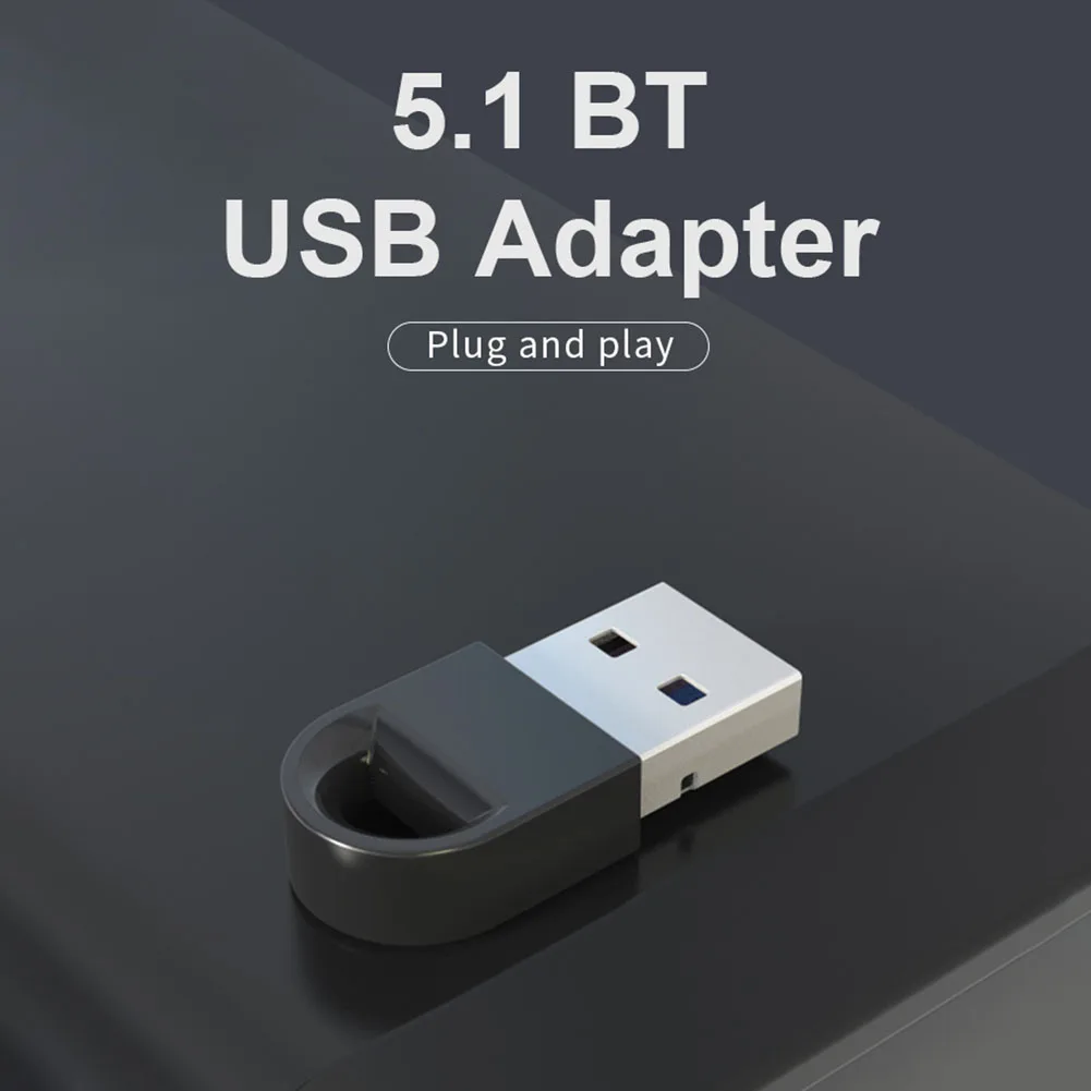 

5.1 Bluetooth-Compatible Adapter Drive-free USB Adapter Wireless Multiple Connection Support Win7/8/8.1/10/11 for Mouse Keyboard