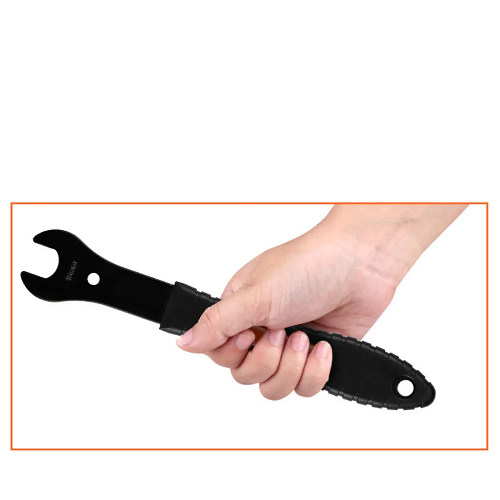 

1pc Bicycle Pedal Wrench Thickened 4mm Vinyl-dipped Handle Comfortable Grip Carbon Steel Bike Longer Wrench Cycling Repair Tools