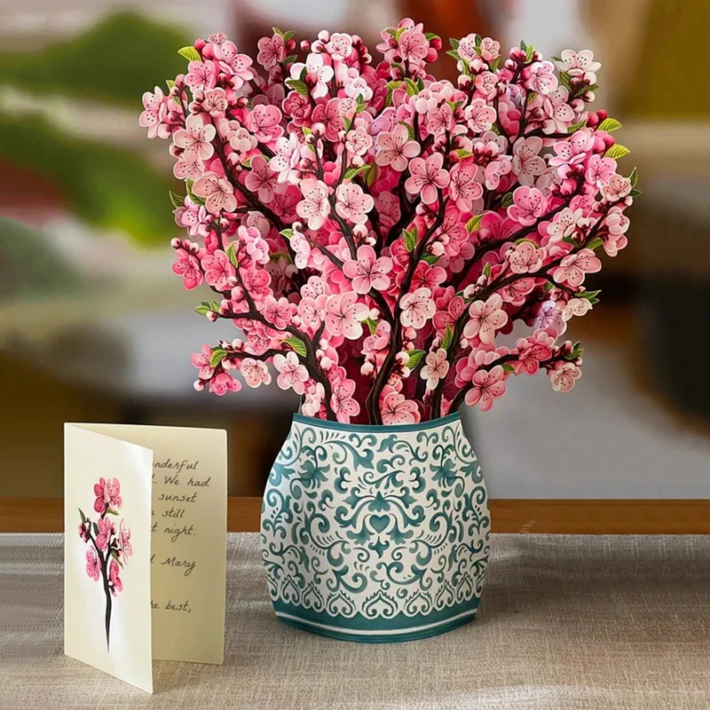 

Pop-Up Flower Card Flora 3d Greeting Card For Birthday Mothers Father'S Day Graduation Wedding Anniversary Get Well Sympathy