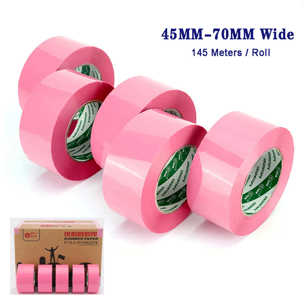 

1Roll 45-70mm * 145Meter Pink Parcel Box Adhesive Seal Tape Packaging Tapes Shipping Sealing Glue Carton Pack Adhesive Seal Tape