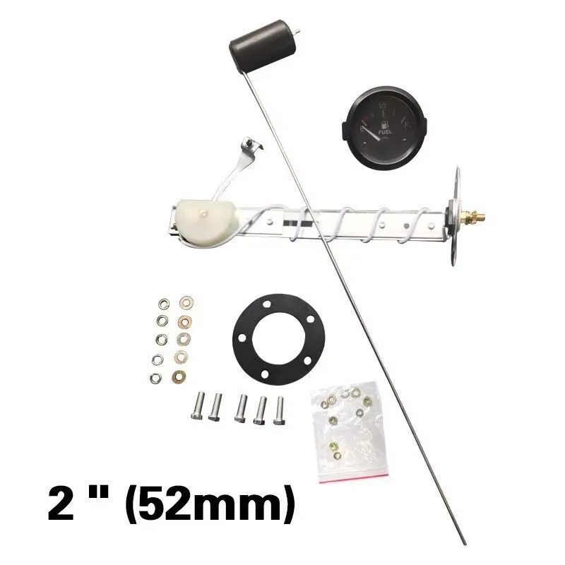 

НОВЫЙ автомобильный счетчик с поплавковым датчиком топлива, белый светодиодный светильник, черный обод, автомобильные датчики, 12 В, 2 дюйма, 52 мм, датчик уровня топлива с белым лицом