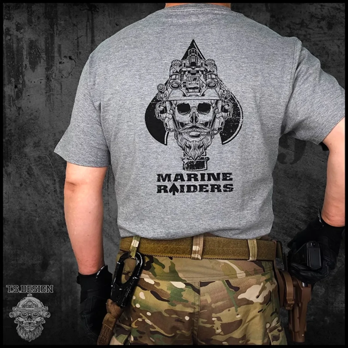 Фото Футболка Marine Forces Special Operations Command (MARSOC) Marine Raiders, 100% хлопок, с круглым вырезом и коротким рукавом, летняя повседневная мужская футболка №1