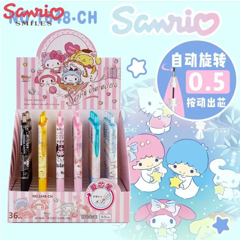 

Карандаш Sanrio Kawaii HelloKitty Mymelody Kuromi студенческий мультяшный автоматический карандаш 05 мм детские канцтовары подарок, 36 шт.