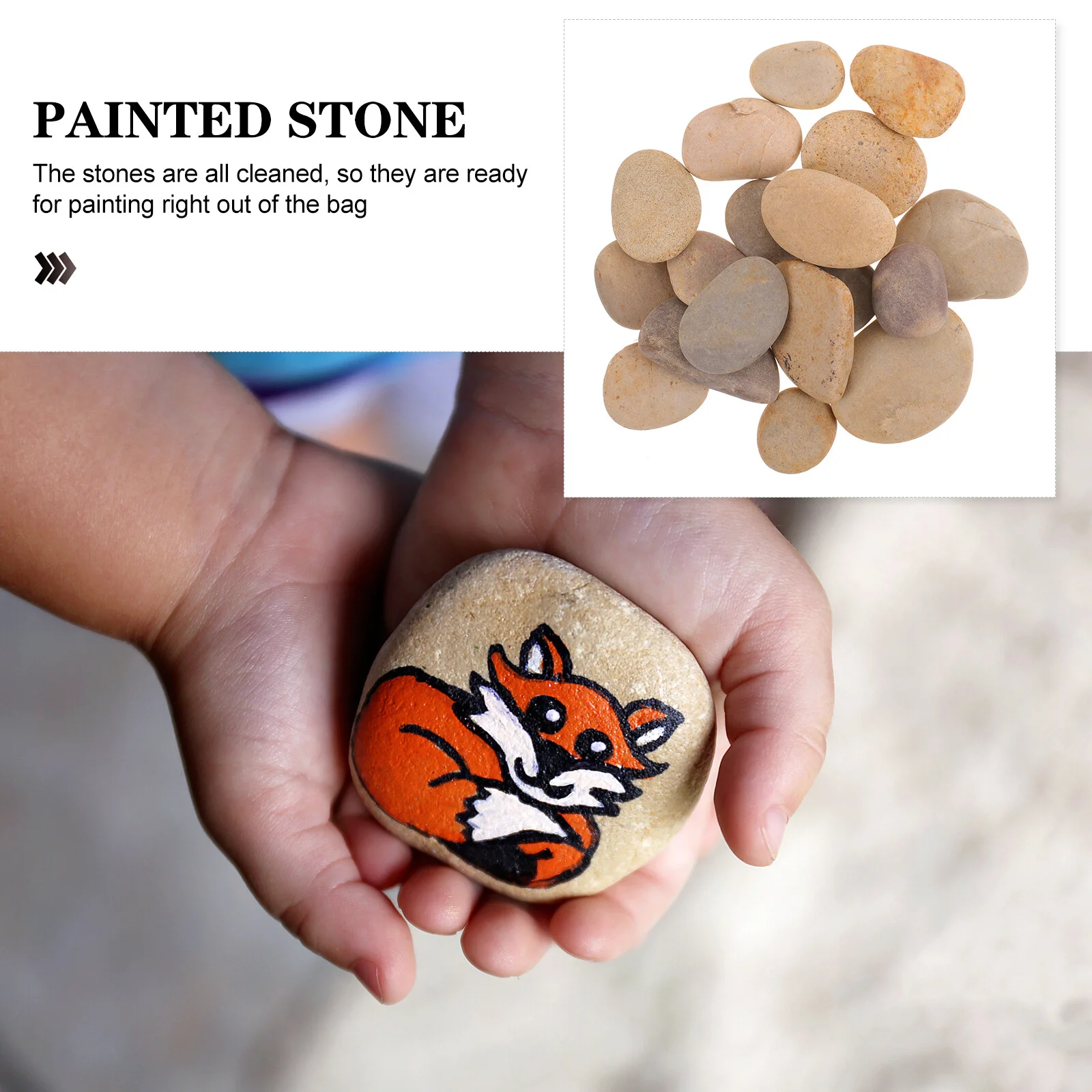 

20 Pcs Painted Stone Stones Painting River Fish Tank Supplies Decorations Accessories Coloring Rocks Natural Smooth Child
