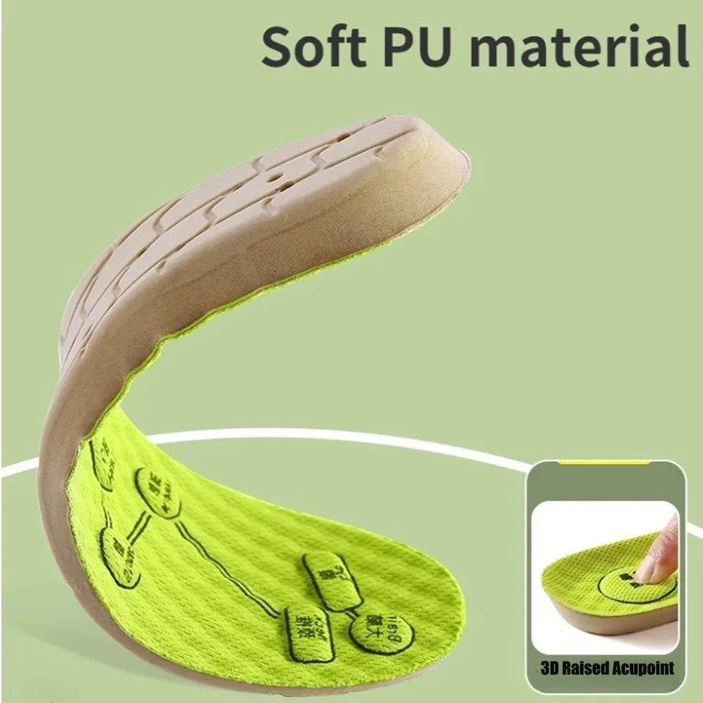 Wormwood Foot Acupressure Insoles Men Women Soft Breathable Sports Cushion Inserts Sweat-absorbing Deodorant Insole Shoe Pads