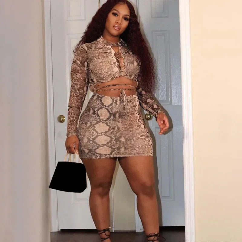 KEXU женское облегающее мини-платье с леопардовым принтом и длинными рукавами