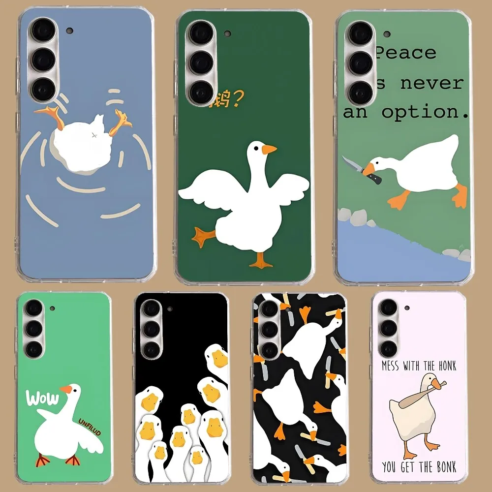Чехол для телефона Duck Untitled Goose Game Samsung Galaxy A52 A12 A51 S21 Edge S22ULTRA S23 S20LITE Plus Ultra Transparent Cover