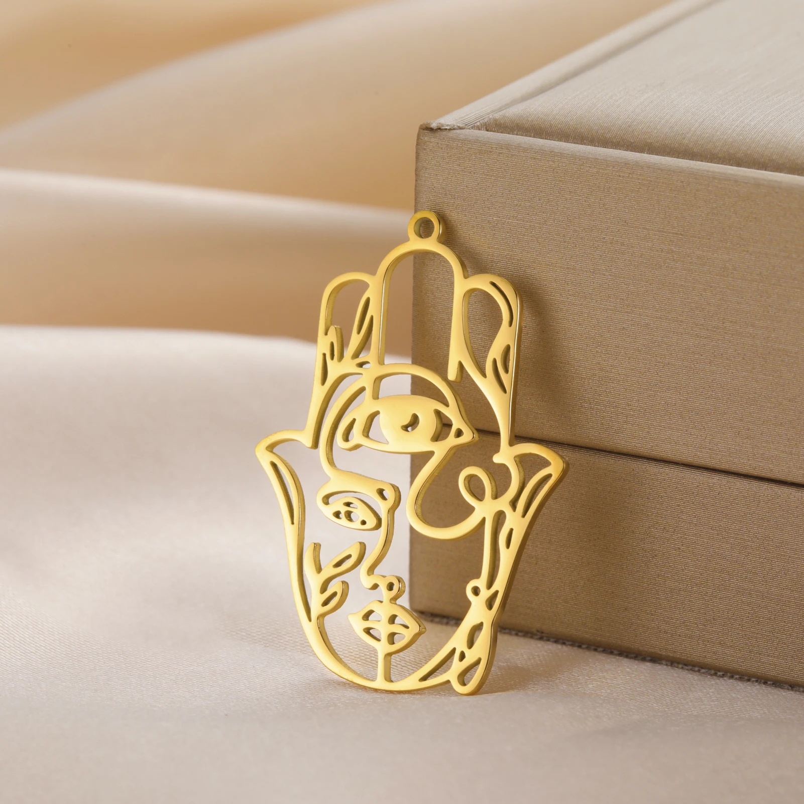 Teamer Hamsa Рука Фатимы Филигранный Шарм для изготовления ювелирных изделий Ожерелье