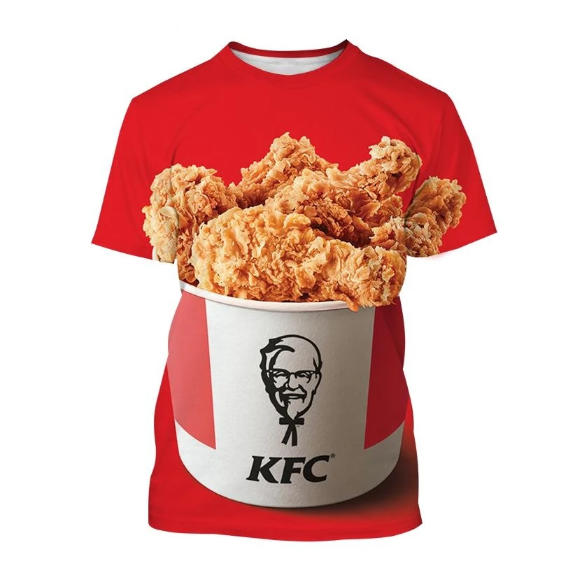 

Летняя модная новая футболка K F C с 3D принтом, мужская и женская футболка, Повседневная футболка с графическим принтом KFC 100-6XL
