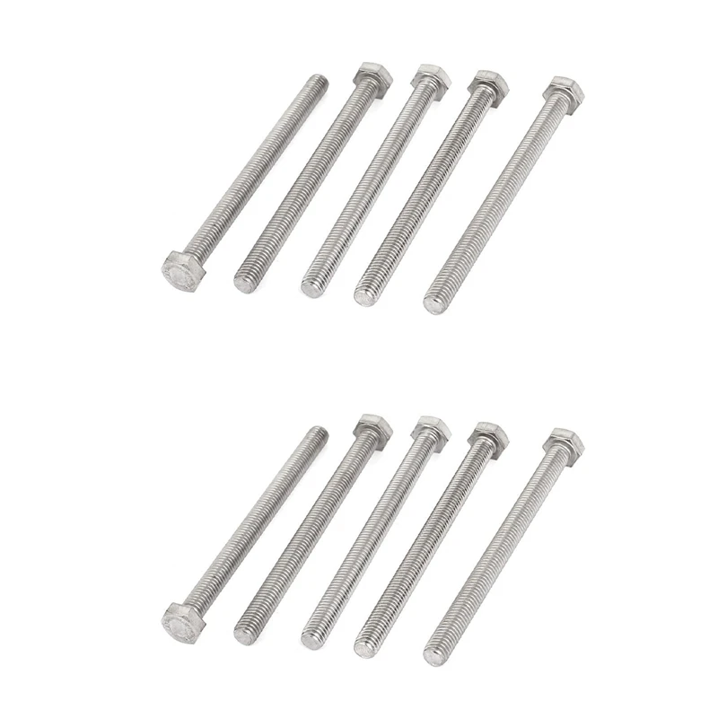 

M8 X 100Mm A2 Stainless Steel Fully Threaded Hex Head Screw Bolt 10 Pcs