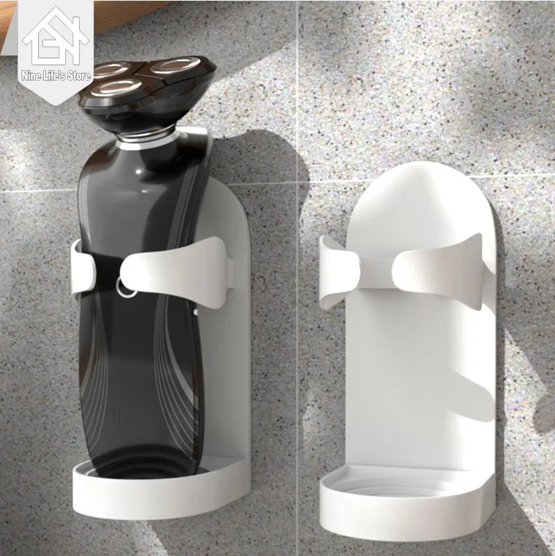 

Electric Shaver Wall Mount Holder Traceless Toothbrush Holder Shaver Space Saver Storage Rack Bathroom Accessories Tools
