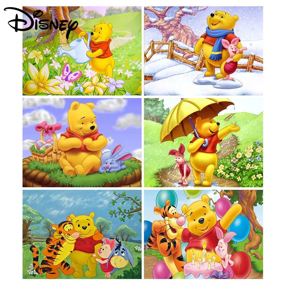 

Алмазная 5D картина «сделай сам» Disney, вышивка Винни-Пух, бриллиантовая мозаика, ручная работа, хобби
