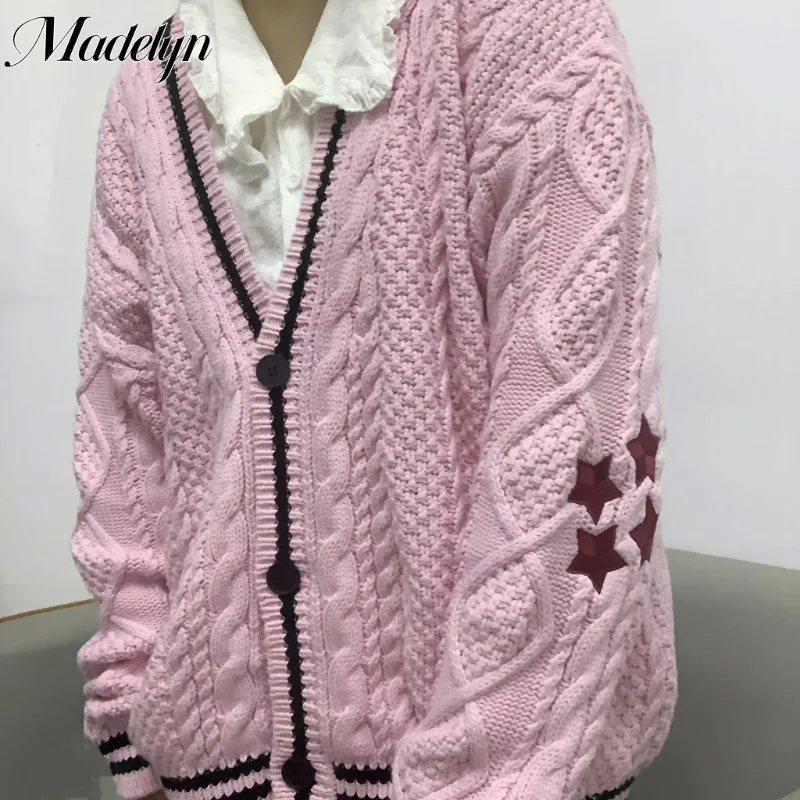 

Autumn Cardigan Limited Edition Pink Knitted Sweater Swif T Star Embroidered 2023 Women Cardigans Tay Lor V-Neck Sweaters Mujer