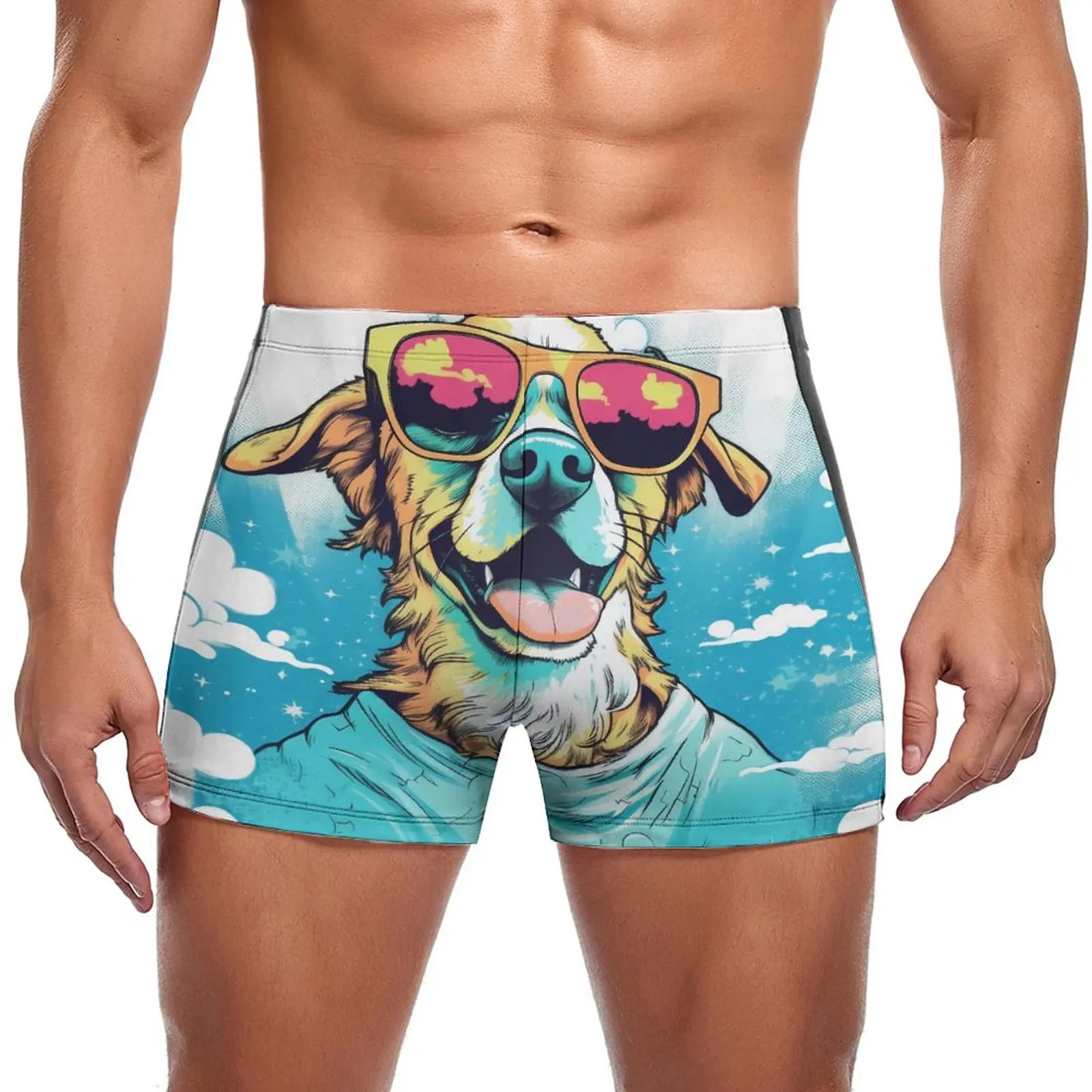 

Плавательные Трусы для собак Sky Crazy Stay-in-Shape, трендовые боксеры для плавания, мужские купальники большого размера для бассейна