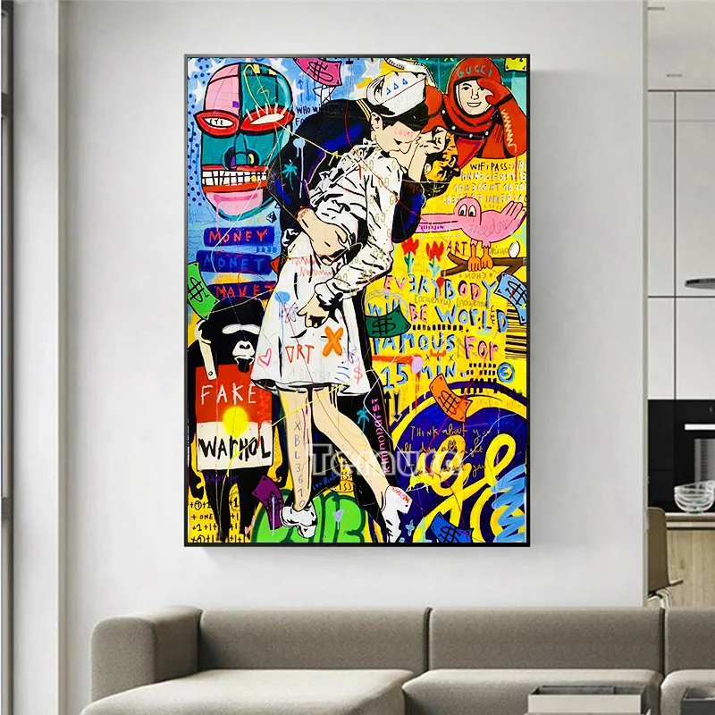 Алмазная вышивка современный каракули целующая пара 5D DIY алмазная живопись