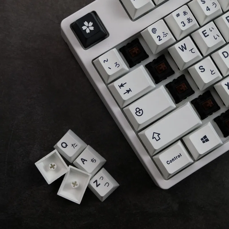 

Минималистичные Белые Черные Стильные колпачки клавиш PBT для механической клавиатуры Mx Переключатель Вишневый профиль колпачок японский колпачок для клавиш под заказ GK61