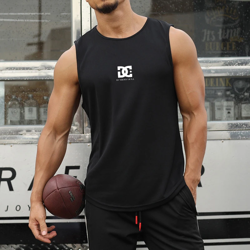 

Мужская модная летняя футболка для тренажерного зала, одежда, быстросохнущая Роскошная баскетбольная майка, тонкая спортивная рубашка без рукавов для тренировок и фитнеса, топы
