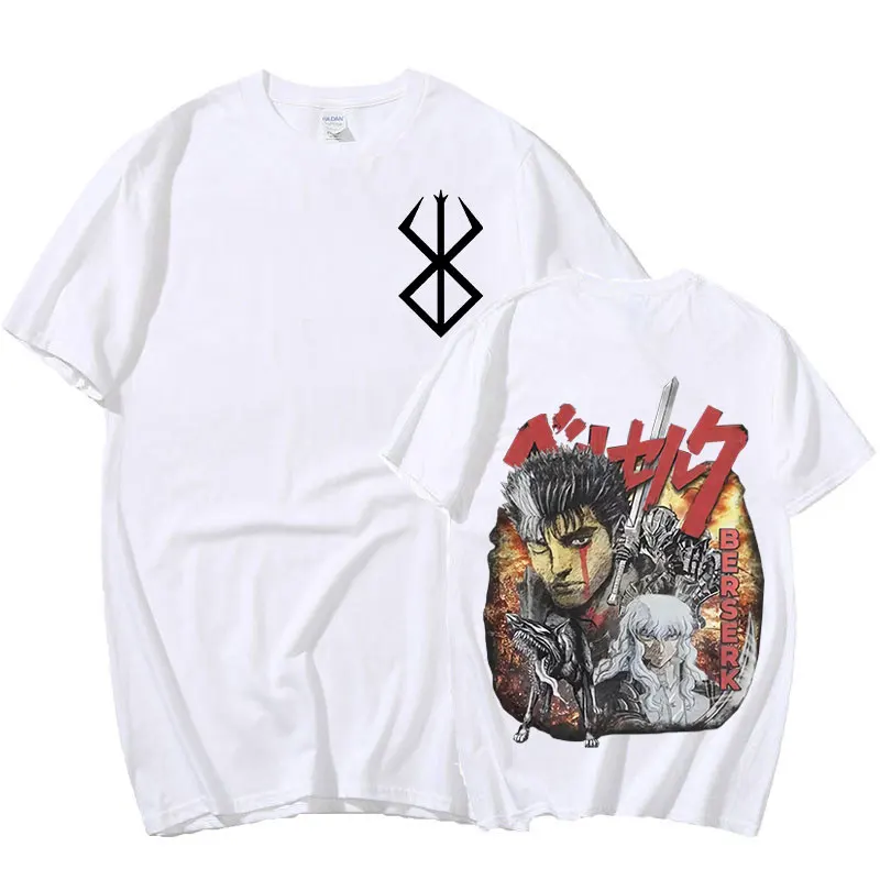 

Anime Berserk Guts T-shirt Swordsman Gatsu T Shirt Men Women 100% Pure Cotton T Shirt Gothic Short Sleeve T-shirts Tops Cosplay