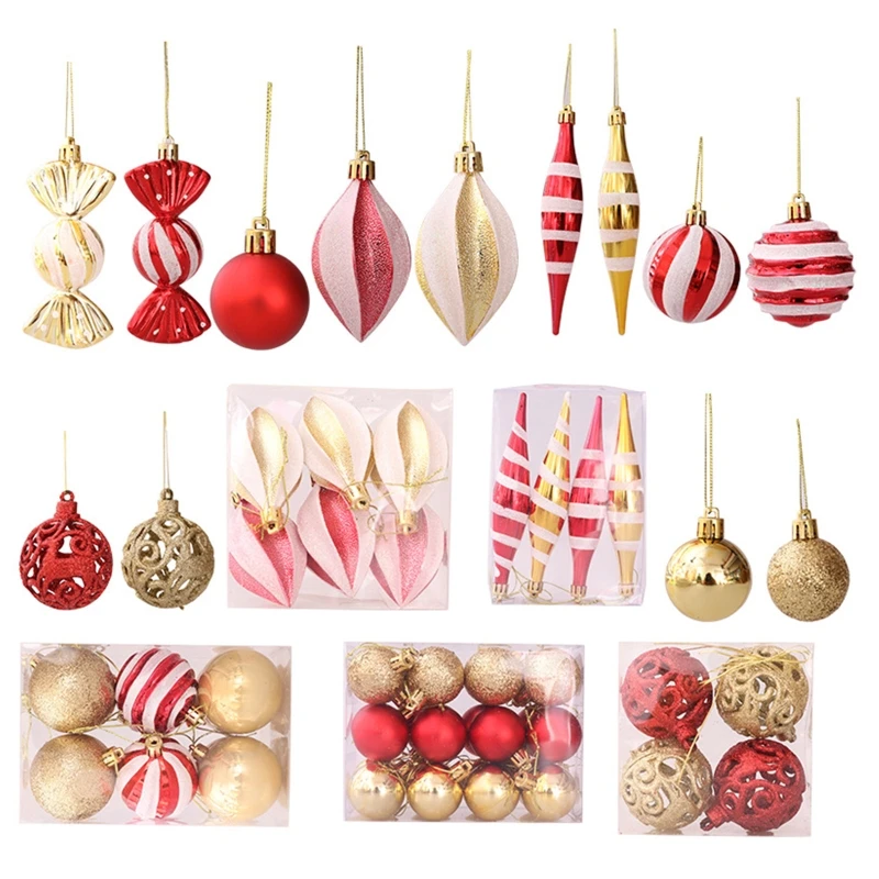

K92A 71pcs Home Hanging Wedding Christmas Ball Pendant Home Christmas Tree Holiday Party Atmosphere Decoration Exquisite Gift