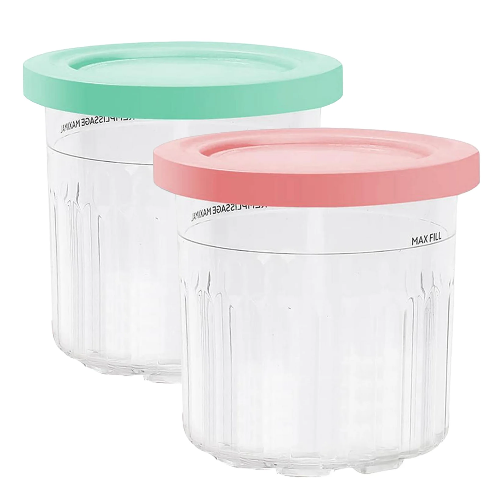 

2Pcs Ice Cream Pints Containers Compatible With NC300/NC299AMZ/NC301 Ice Cream Bowls Ice Yogurt Container Storage Jar