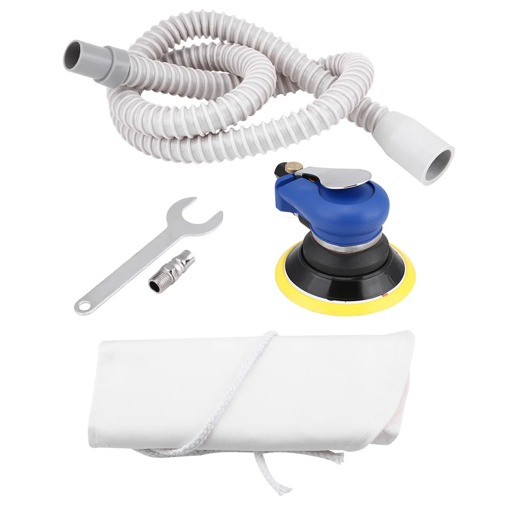 

5 Inch Round Air Palm Random Orbital Sander Hand Pneumatic Vacuum Polisher W/ Hose Sanding Tool