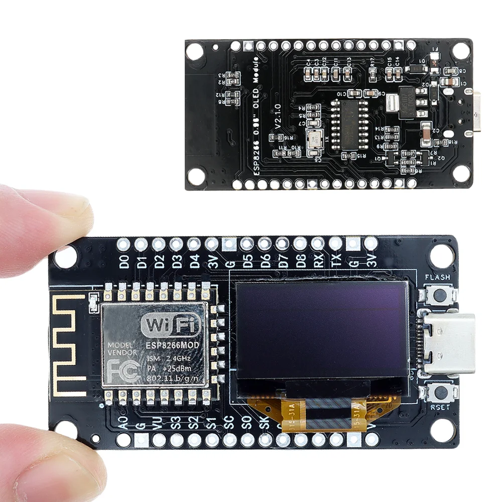 Плата разработки NodeMCU ESP8266 V3 с 0,96-дюймовым OLED-дисплеем, модулем Wi-Fi CH340 ESP-12F, USB Type-C для IDE Micropython (art.: 3920db114e6bb) - 3920db114e6bb