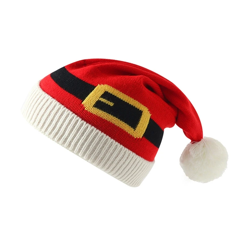 

Christmas Santa Hat Knitted Santa Hat Cute Pom pom Santa Beanie Christmas Parent-Child Hat New Year