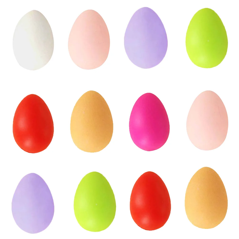 

12pcs Hand-made Colorful Eggs Decors Easter Eggs Ornaments Party DIY Pendants