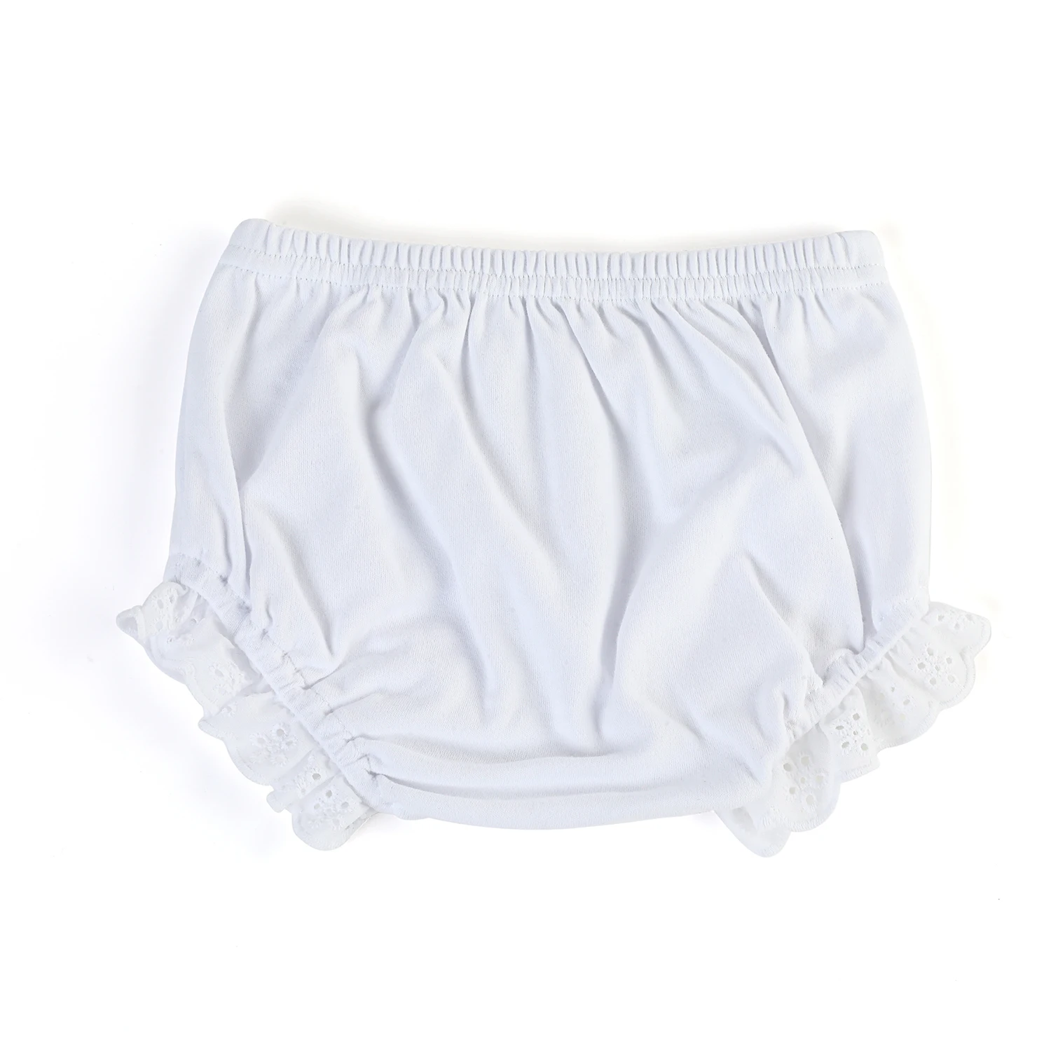 High Quality Monogrammed Baby Boy Girl White Bloomers 100% Cotton Baby Ruffle Diaper Covers images - 6
