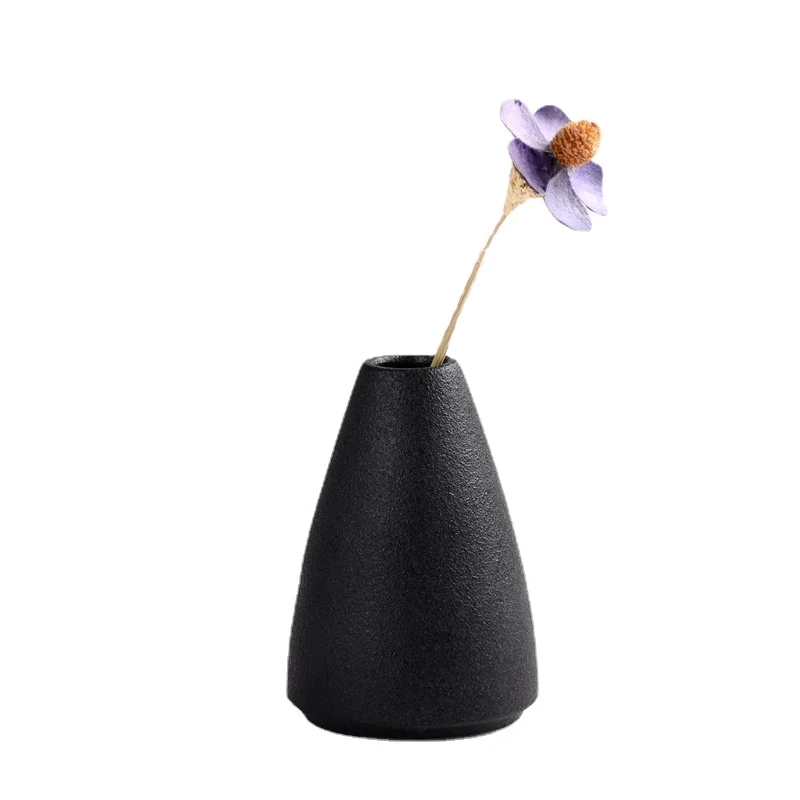 Черная Керамическая Маленькая ваза украшение для дома простота украшения в
