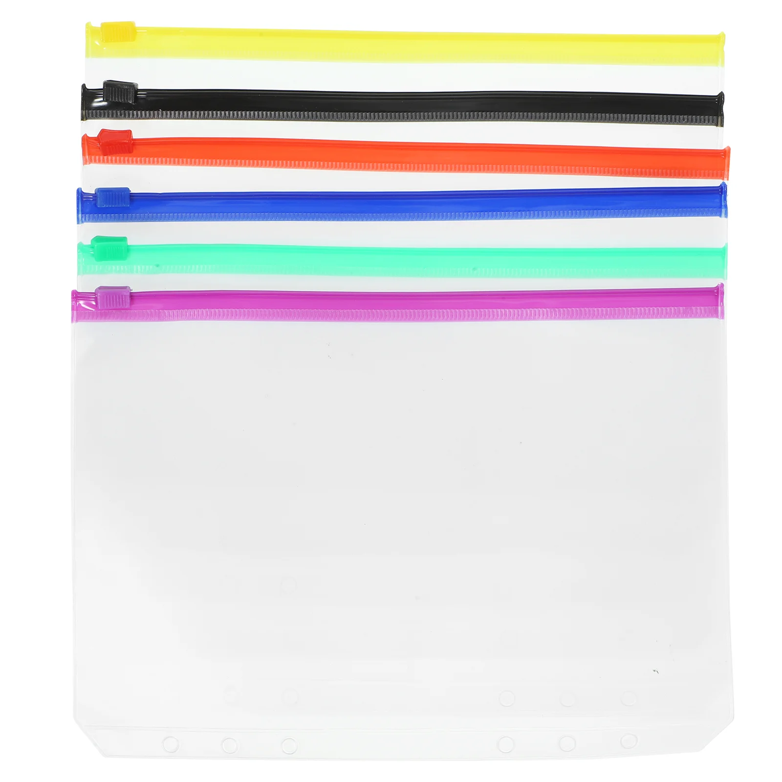 

12 Pcs A5 Binder Pockets Storage Bags Zip Scrapbooking Loose-leaf Zipper Business Card Pouch