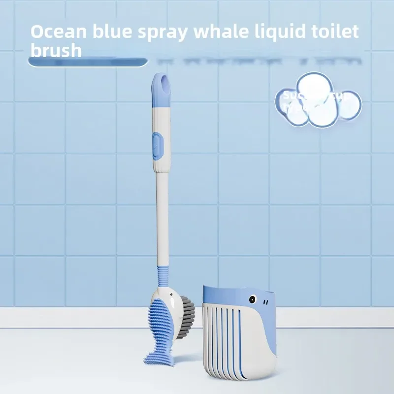 

Жидкая щетка для унитаза с распылителем кита без мертвого угла и силиконовым набором для чистки основания на присоске, щетка для унитаза, горячая распродажа