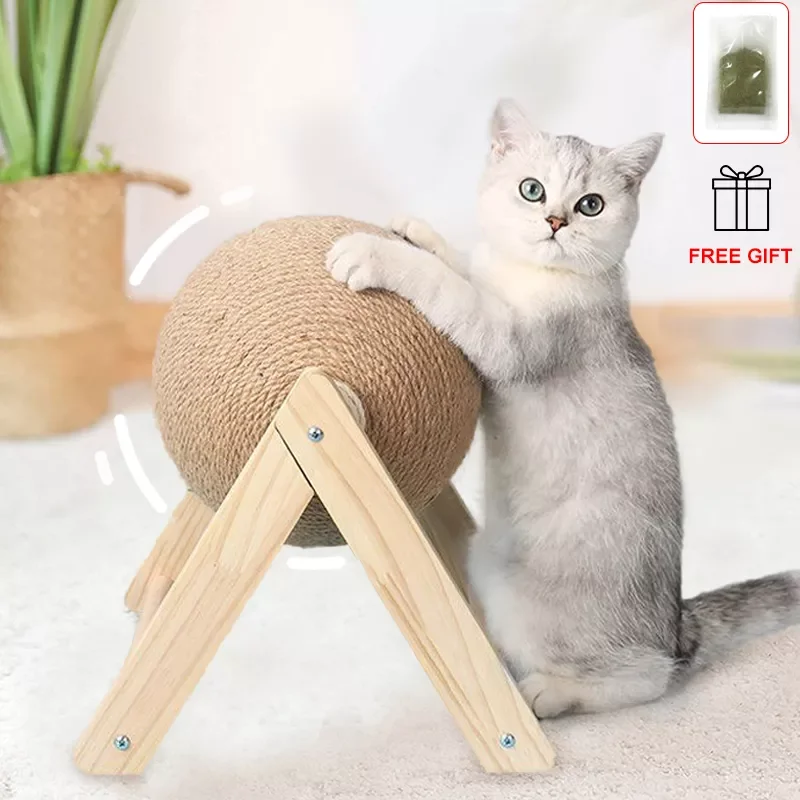 

NEW2023 Cat Scratcher Toy Pet Scratching Post Toys for Cats Sisal Rope Ball Grinding Paw Cat Scratching Ball Frame Pet Accessori