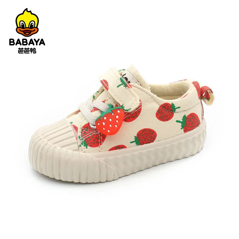 babaya Baby shoes 1-3 years old soft-soled canvas shoes Strawberry shoes toddler shoes girls shoes 2022 autumn new