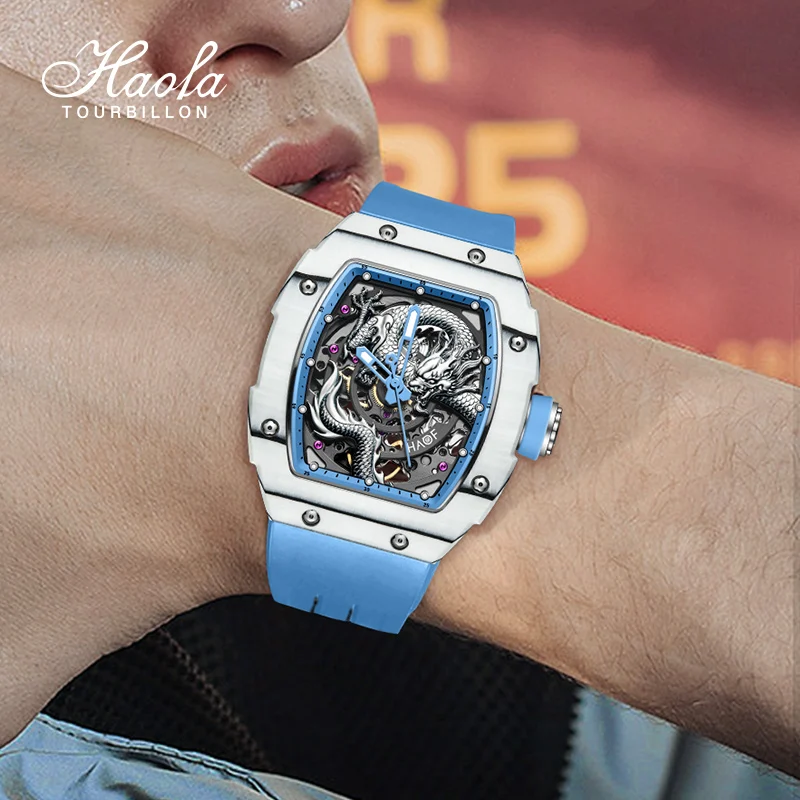 Haofa 3D Dragon автоматические часы для мужчин NTPT с сапфировым стеклом механические