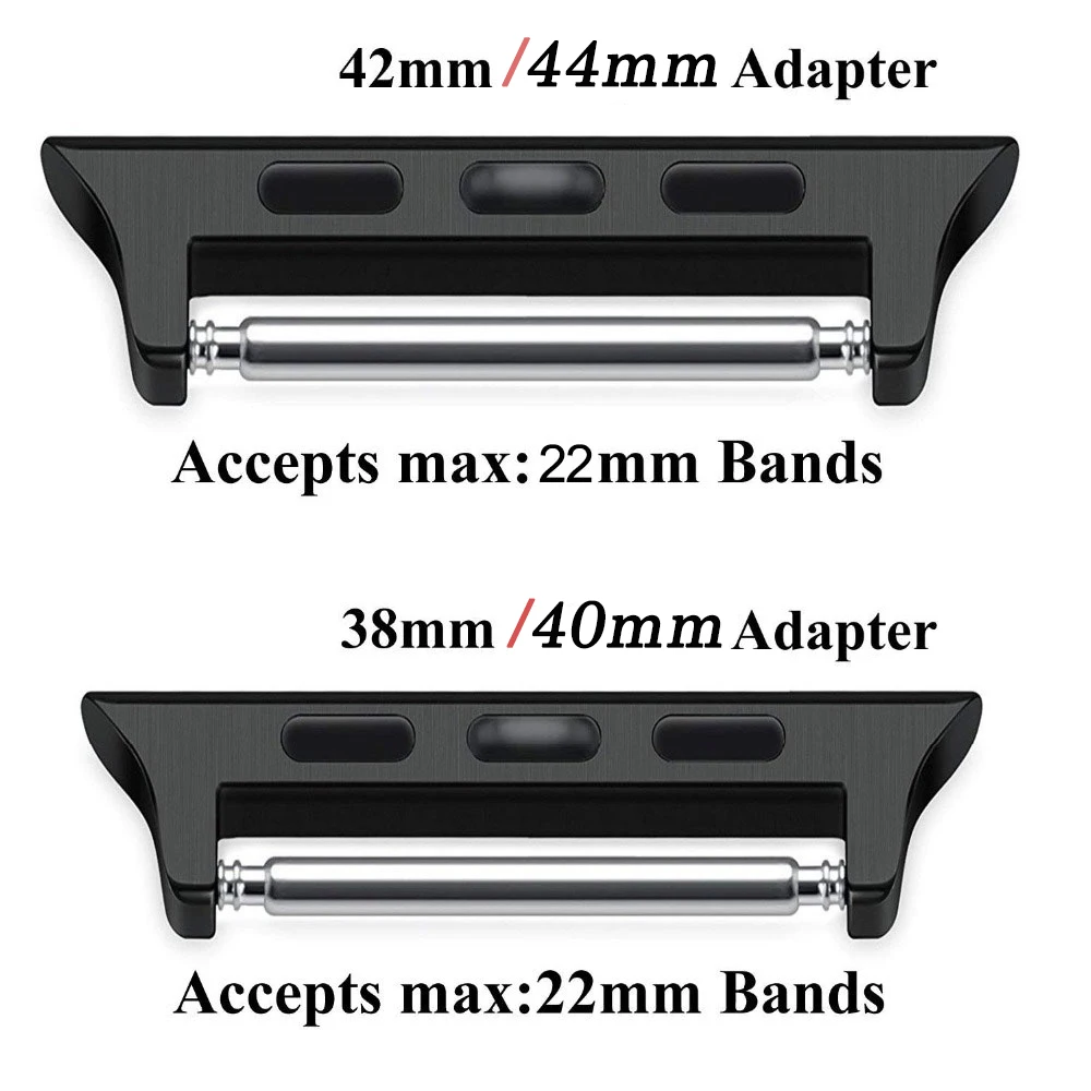 Connector Adapter Strap for Apple Watch Band 45mm 41mm 42mm/38mm 44mm/40mm Iwatch Series 8 7 6 SE 5 4 3 2 1 Aluminum Connection