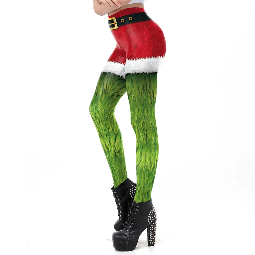 Women's Pants Slim Christmas Pants Printed Ladies Leggings Hip Lift Pencil Pants Long Pants Casual Fashion Skinny Pants Clothing