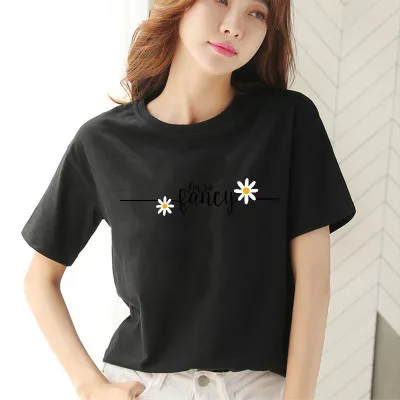 

Women's summer short sleeve T-shirt with base coat 2021 Regular 100% Cotton Casual Casual