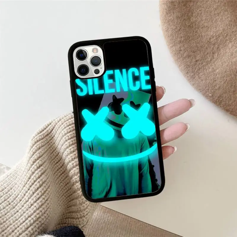 Marshmellowes Phone Case Silicone PC+TPU Case for iPhone 11 12 13 Pro Max 8 7 6 Plus X SE XR Hard Fundas