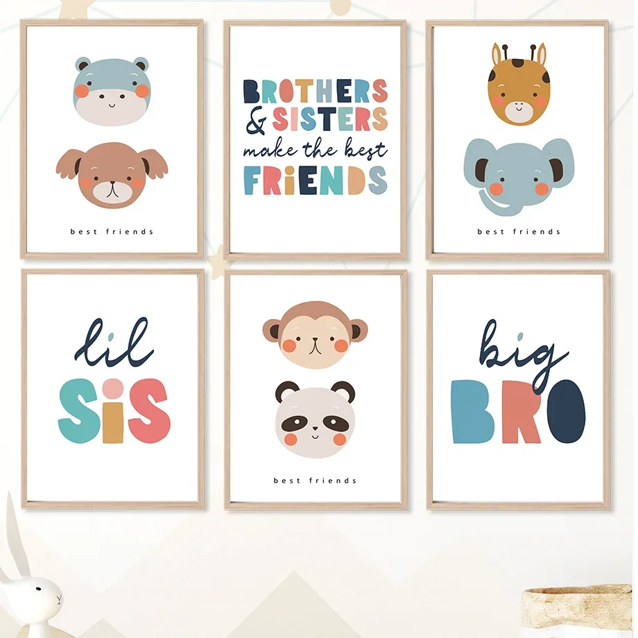 Медведь коала обезьяна панда олень лиса обучающая детская настенная Картина на