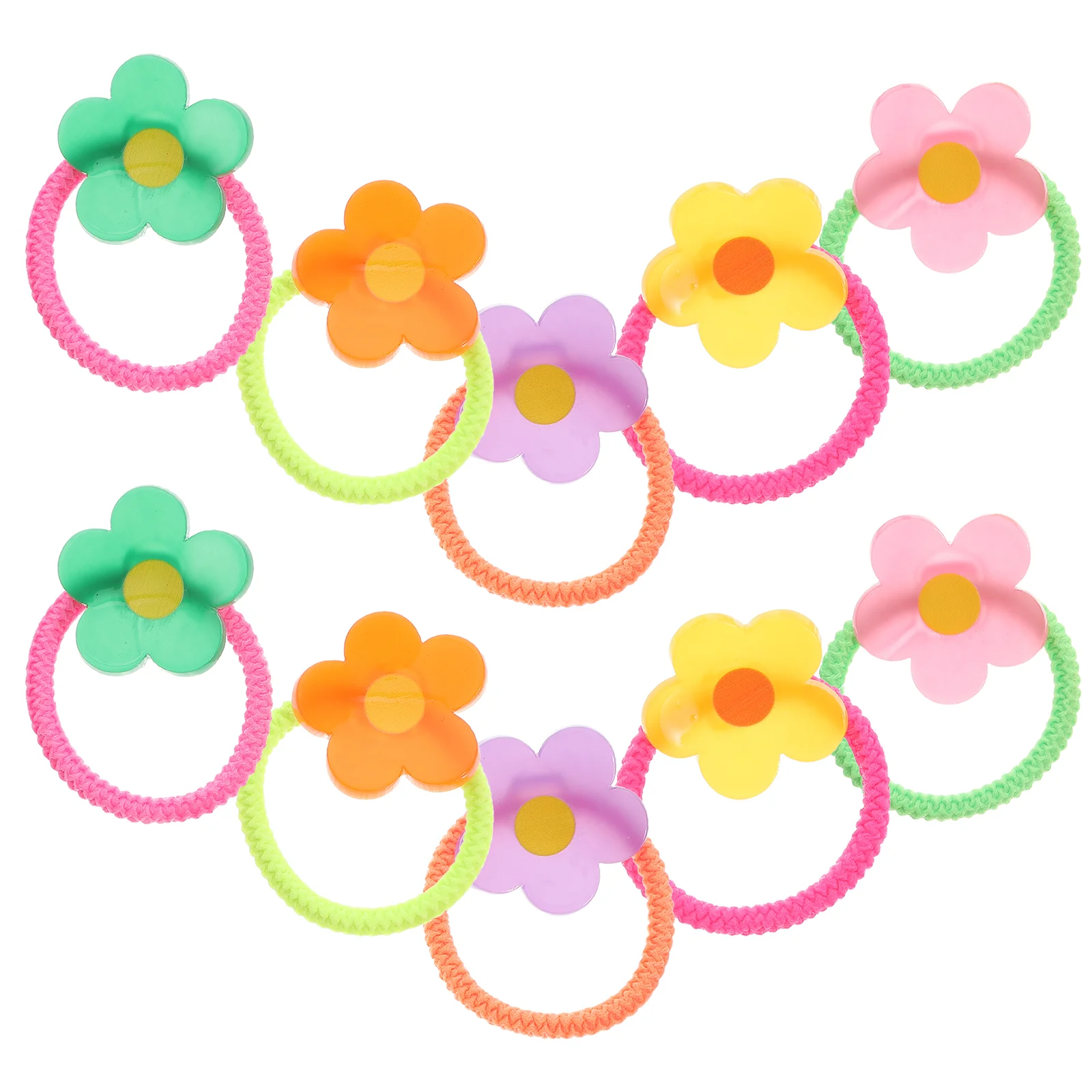 

10 Pcs Baby Elastic Hair Ties Small Toddler Girls Bands Rubber Flower Accessory