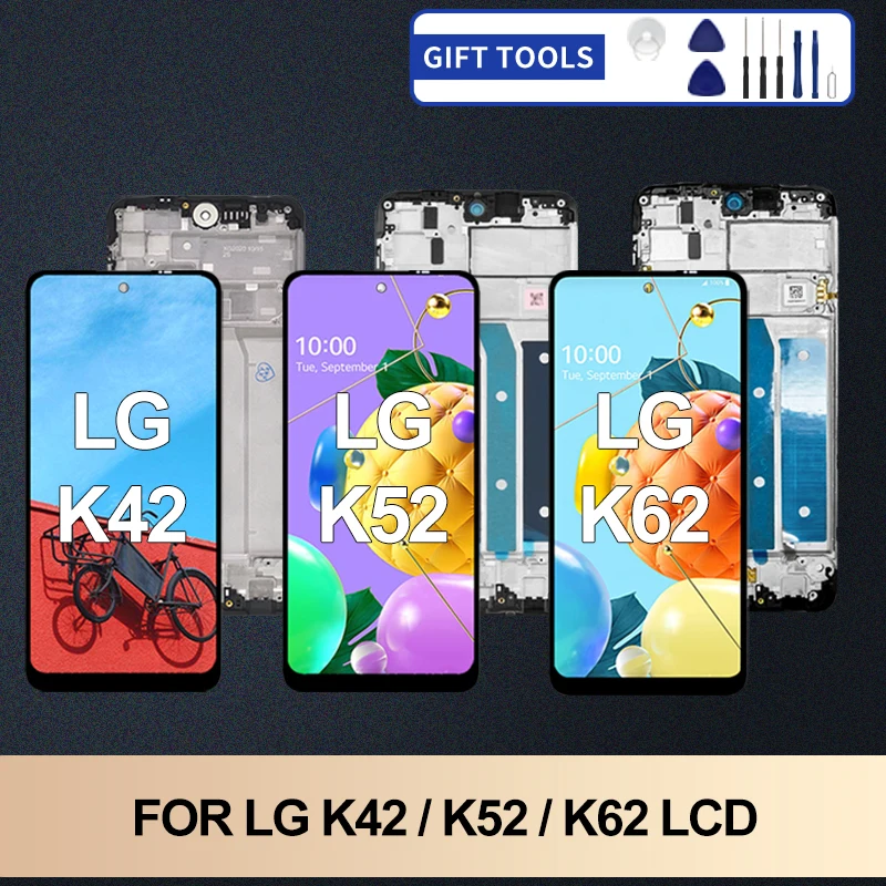 1 шт., 6,6 дюйма, дисплей LMK520 для LG K52, ЖК-дисплей с сенсорным экраном, дигитайзер K42 K62 LM-K420 LMK420 в сборе, бесплатная доставка с инструментами