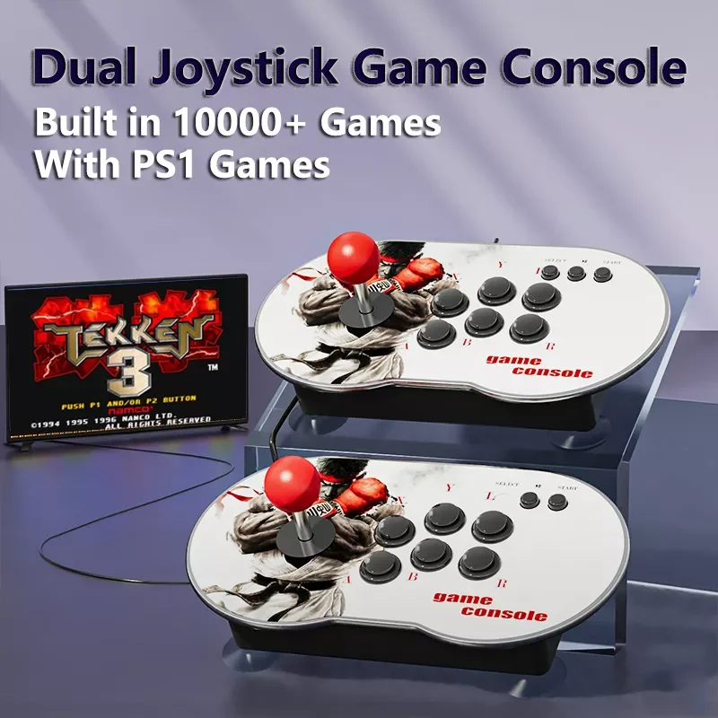 

Dual Joystick Video Game Consoles 15000+ Arcade Games Support 4 Player Family GameBOX Support PS1/GB/CPS/SFC/FC