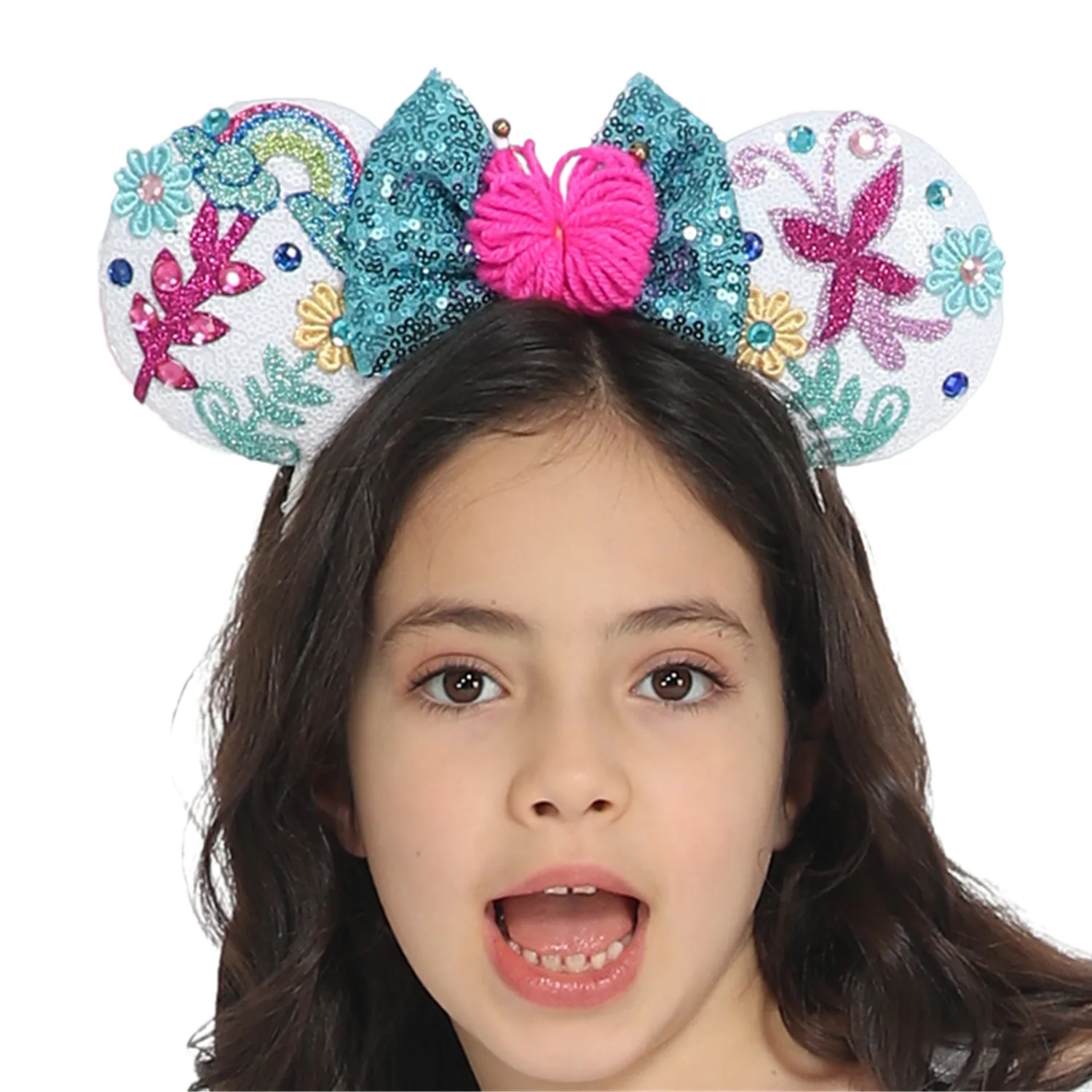 

Girls Mirabel Luisa Mouse Ears Headbands Cosplay Isabella Family Matching Costume Mom and Me Princess Hairpins Set