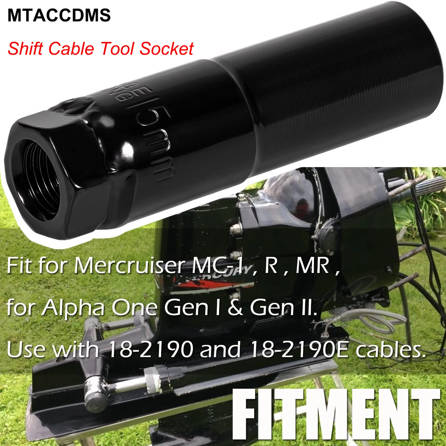 

Shift Cable Tool Socket for Mercruiser Alpha One Gen I Gen II, MC-1, R, MR Replace 91-12037 90110 18-9806E