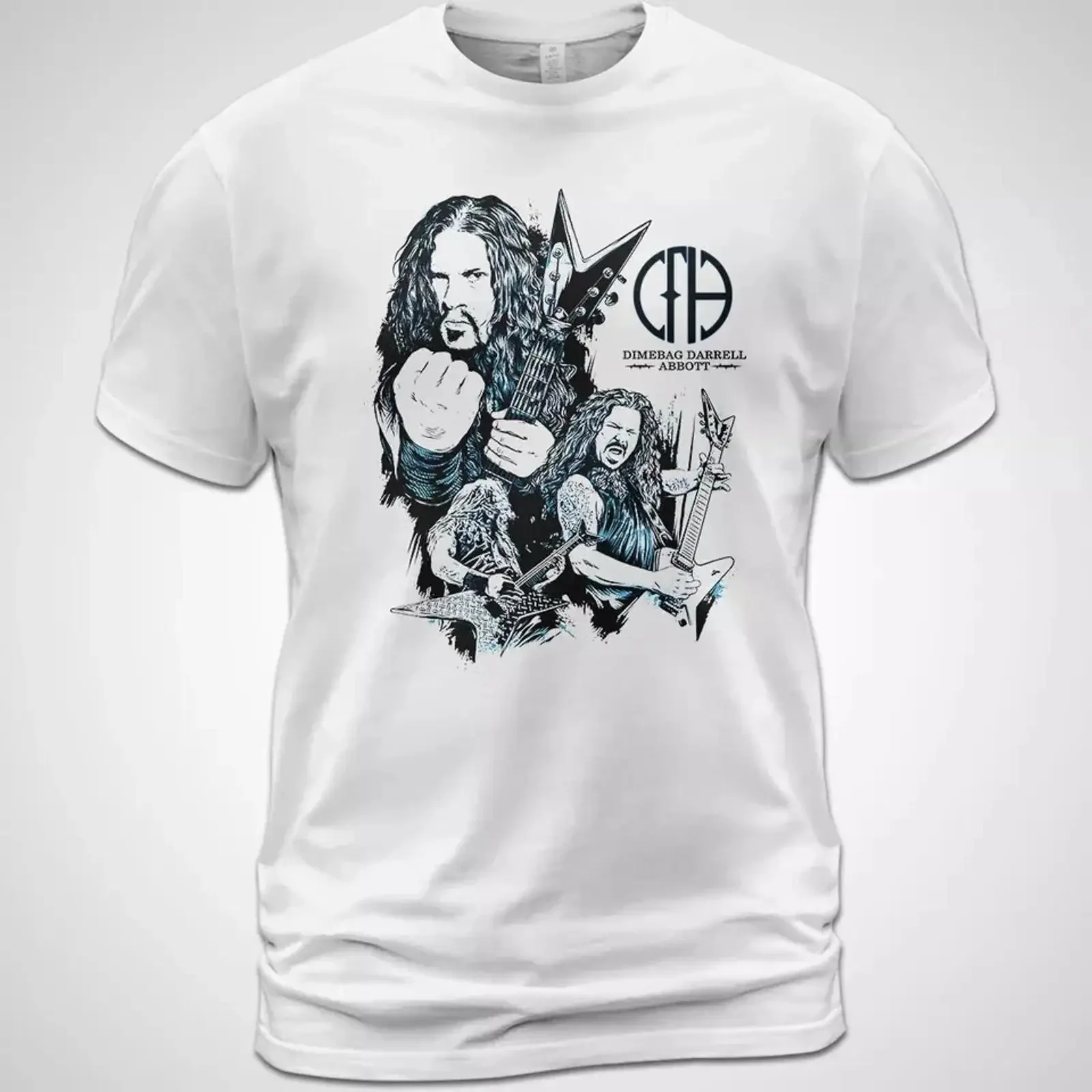 Фото Хлопковая футболка Dimebag Darrell Cowboys from Hell Music S 4XL, винтажная, с эффектом потертости, дышащая, модная, стильная, слегка удобная. №1