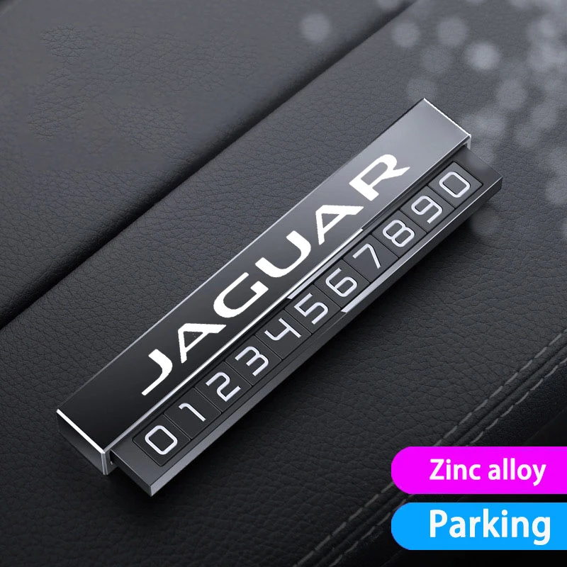 

Hidden Car Temporary Parking Card Metal Alloy Texture Car Phone Number Card Plate For Jaguar XF XJ XJL XE C-X16 XKR XK Guitar